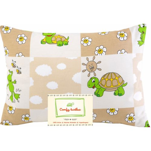 or Get a Smile from a Kid with Cute Animals of This Soft Pillow Cover for Boys and Girls Grey Moon Stars 100 Natural Cotton Toddler Pillowcase 13x18 by Comfy Turtles 