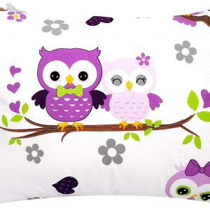 Kids Toddler Pillowcase – Mauve Owls